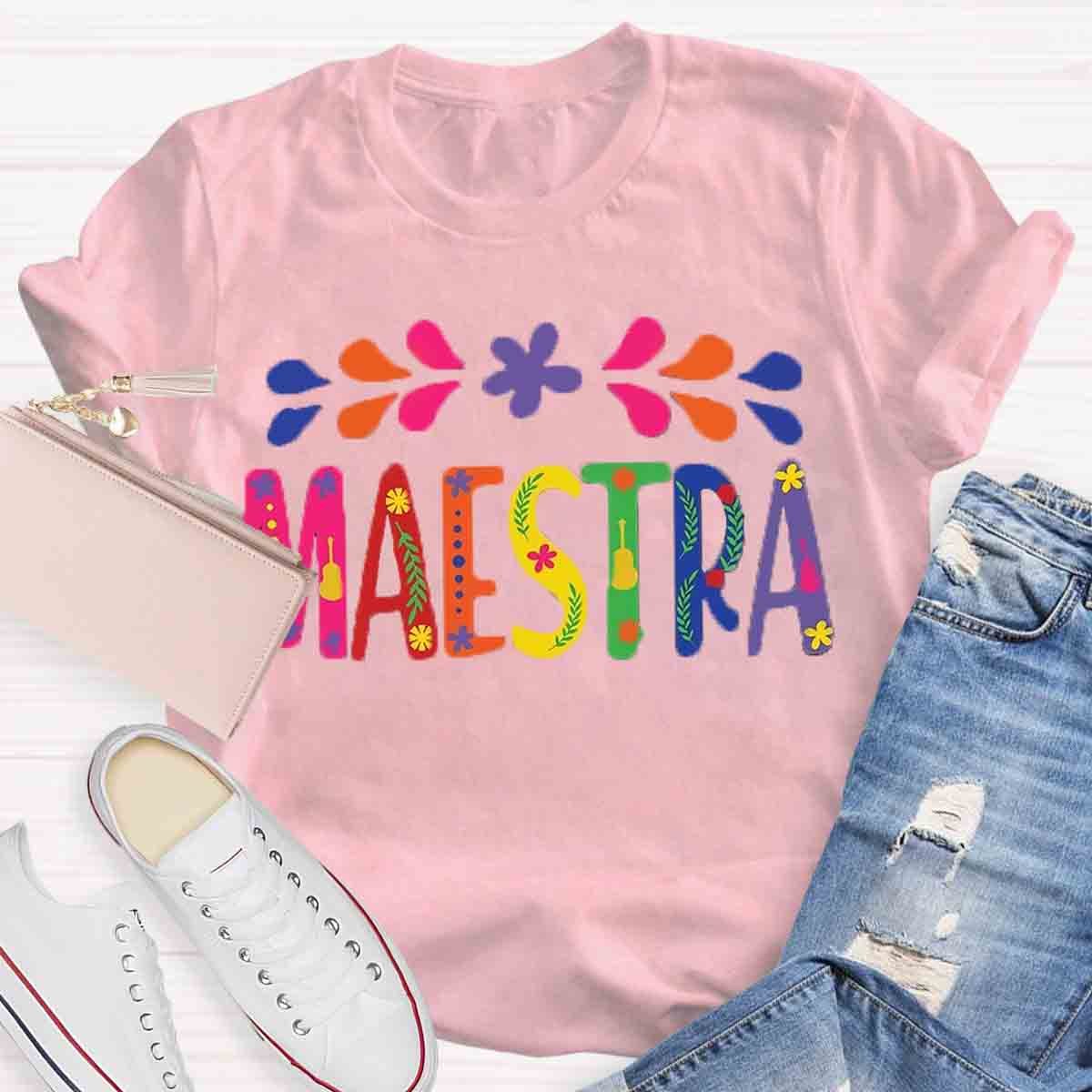 Spanish Teacher Maestra Art T-Shirt