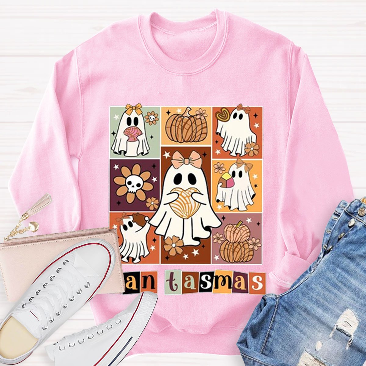 Funny Pantasmas Halloween Teacher Sweatshirt