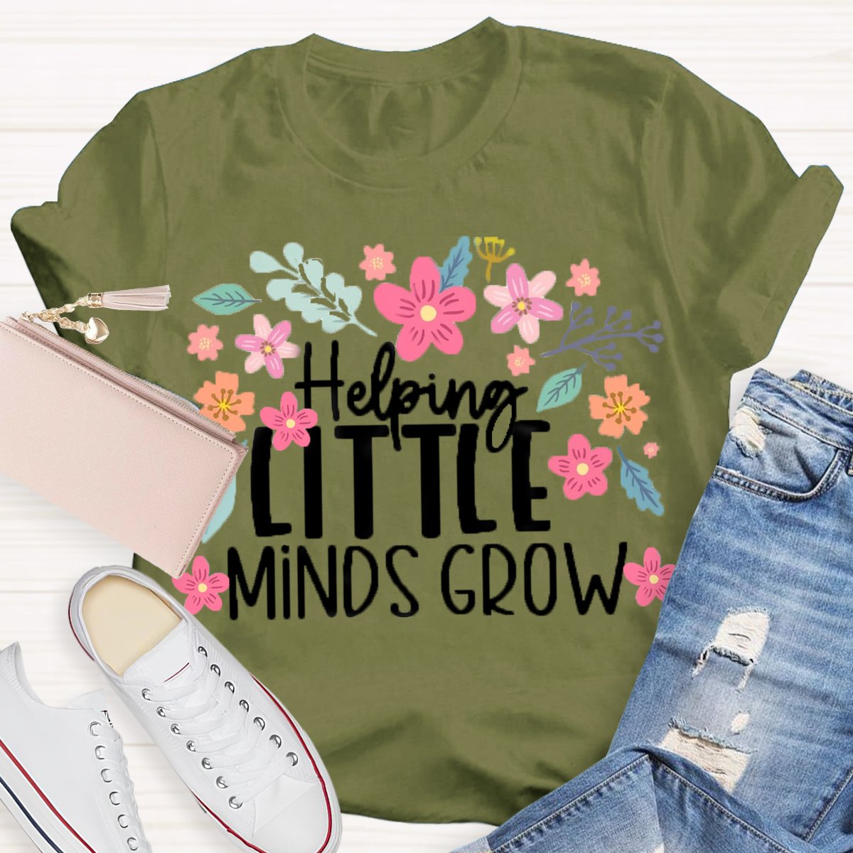 Helping Little Minds Grow Floral Shirt