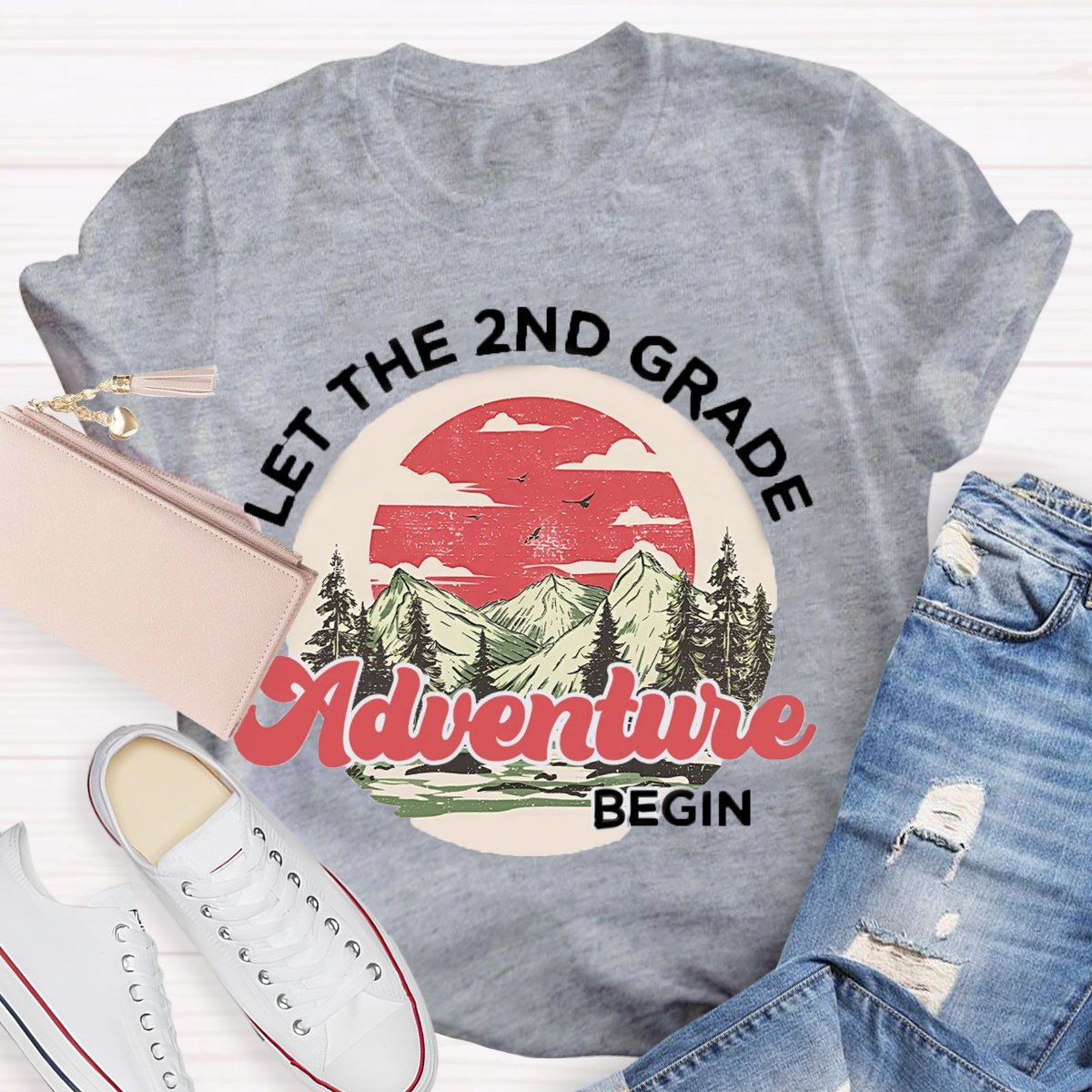 Personalized Grade Let The Adventure Begin Teacher T-Shirt