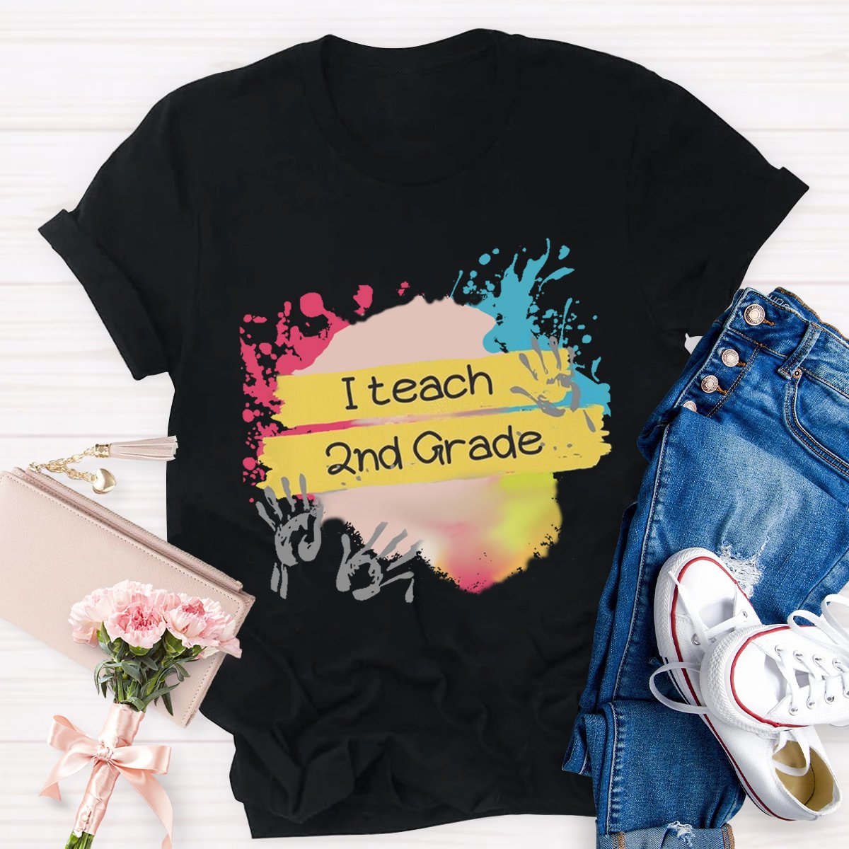 Personalized I Teach 2nd Grade Teacher Shirt