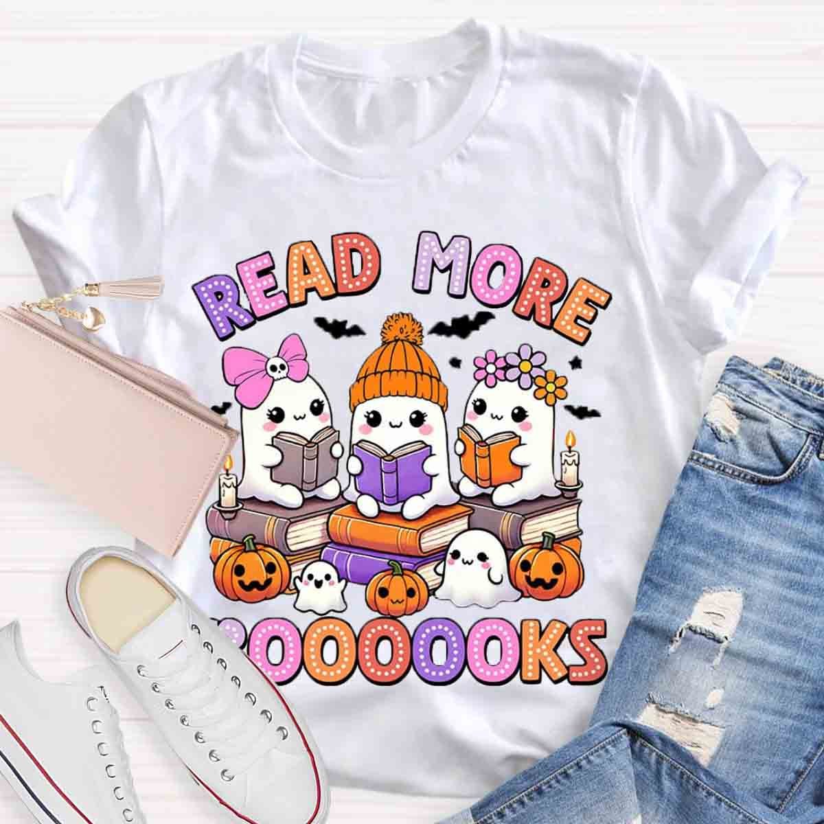 Read More Books Ghost Pumpkin Bookworm Shirt