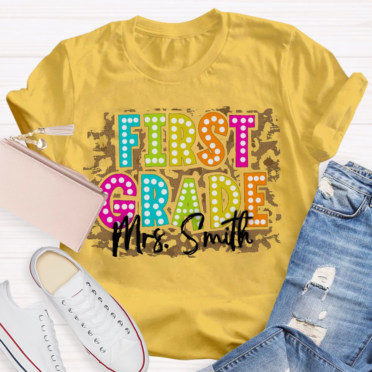 Personalized Grade And Name School Staff Shirt