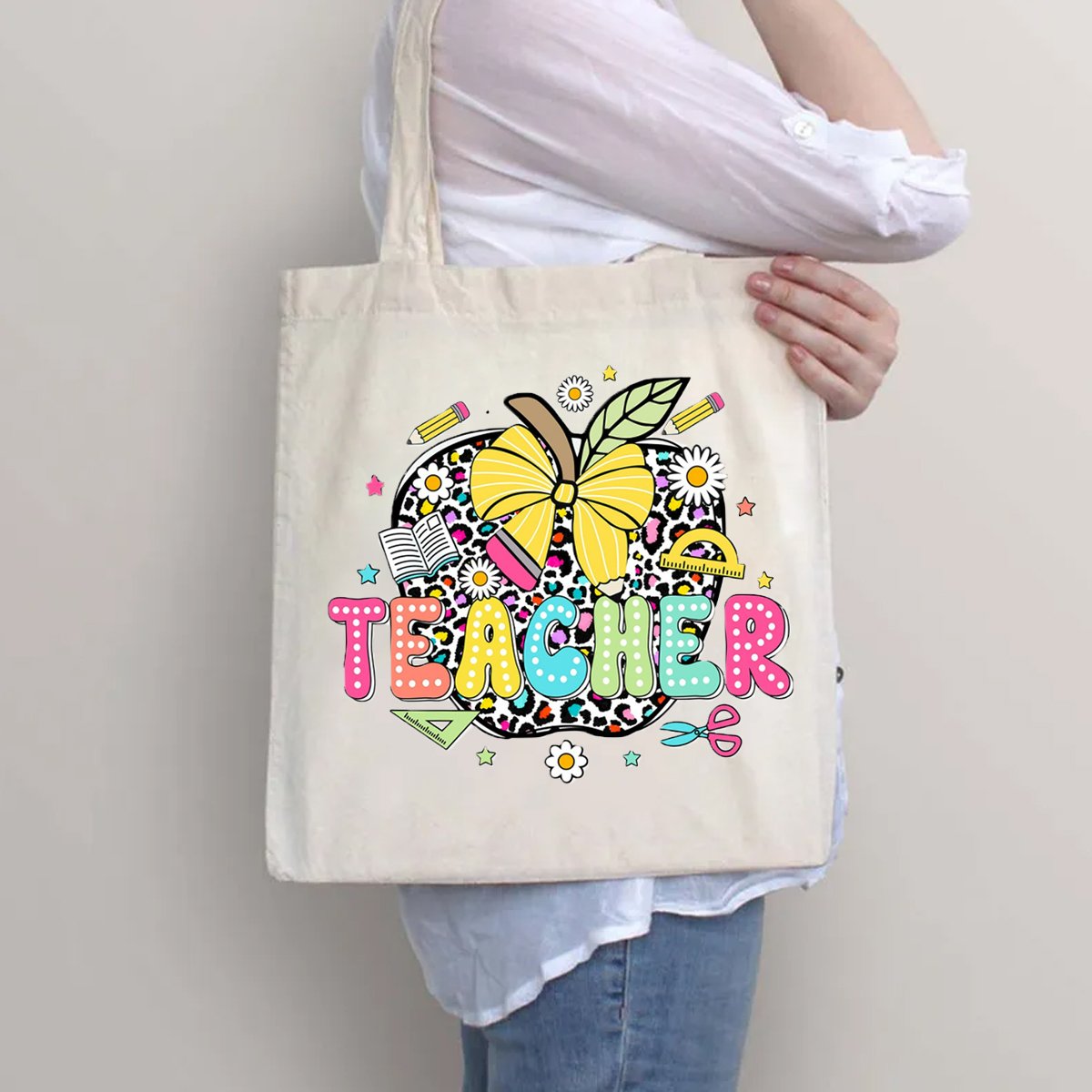 Leopard Apple Shopping Tote