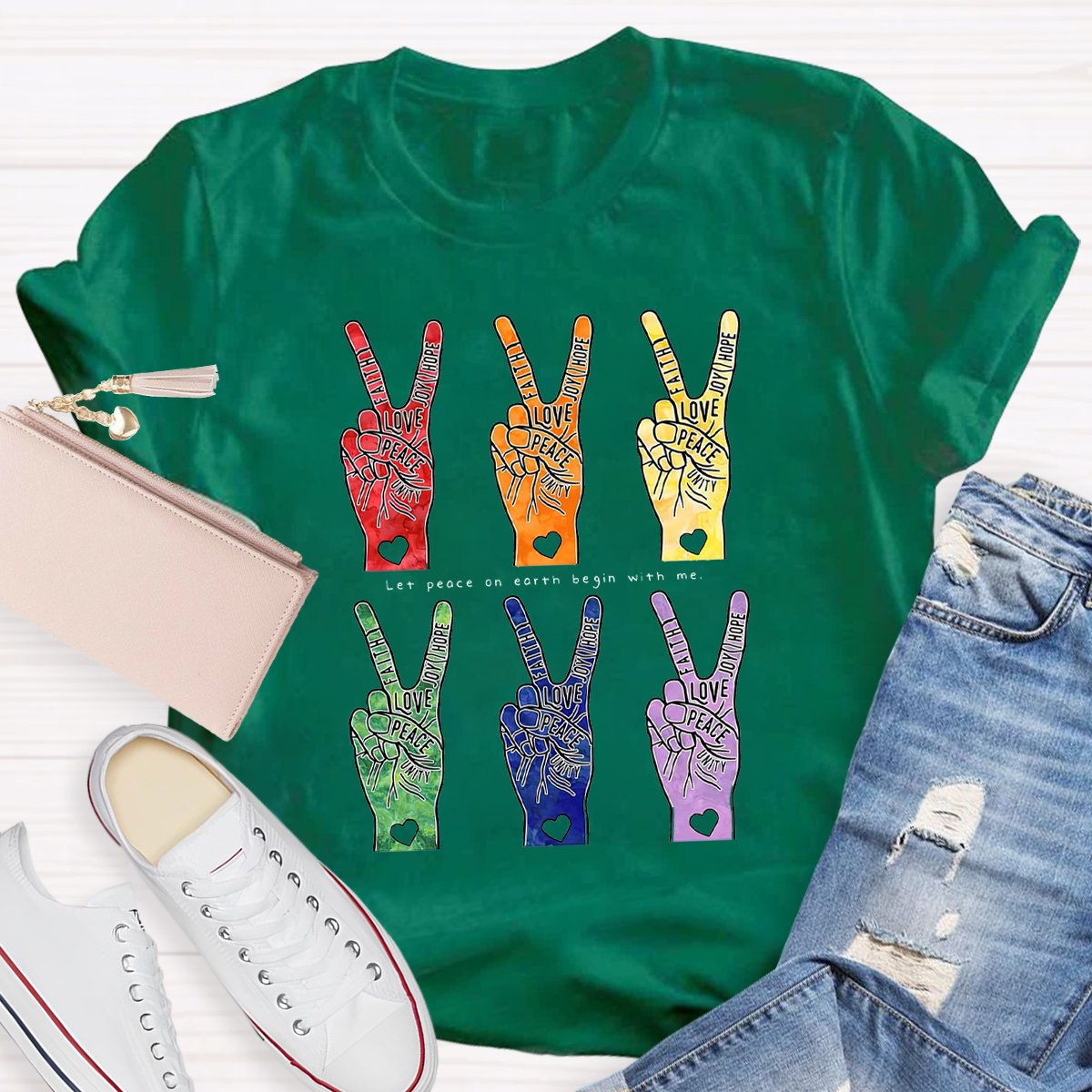 Peace And Love Teacher Shirt