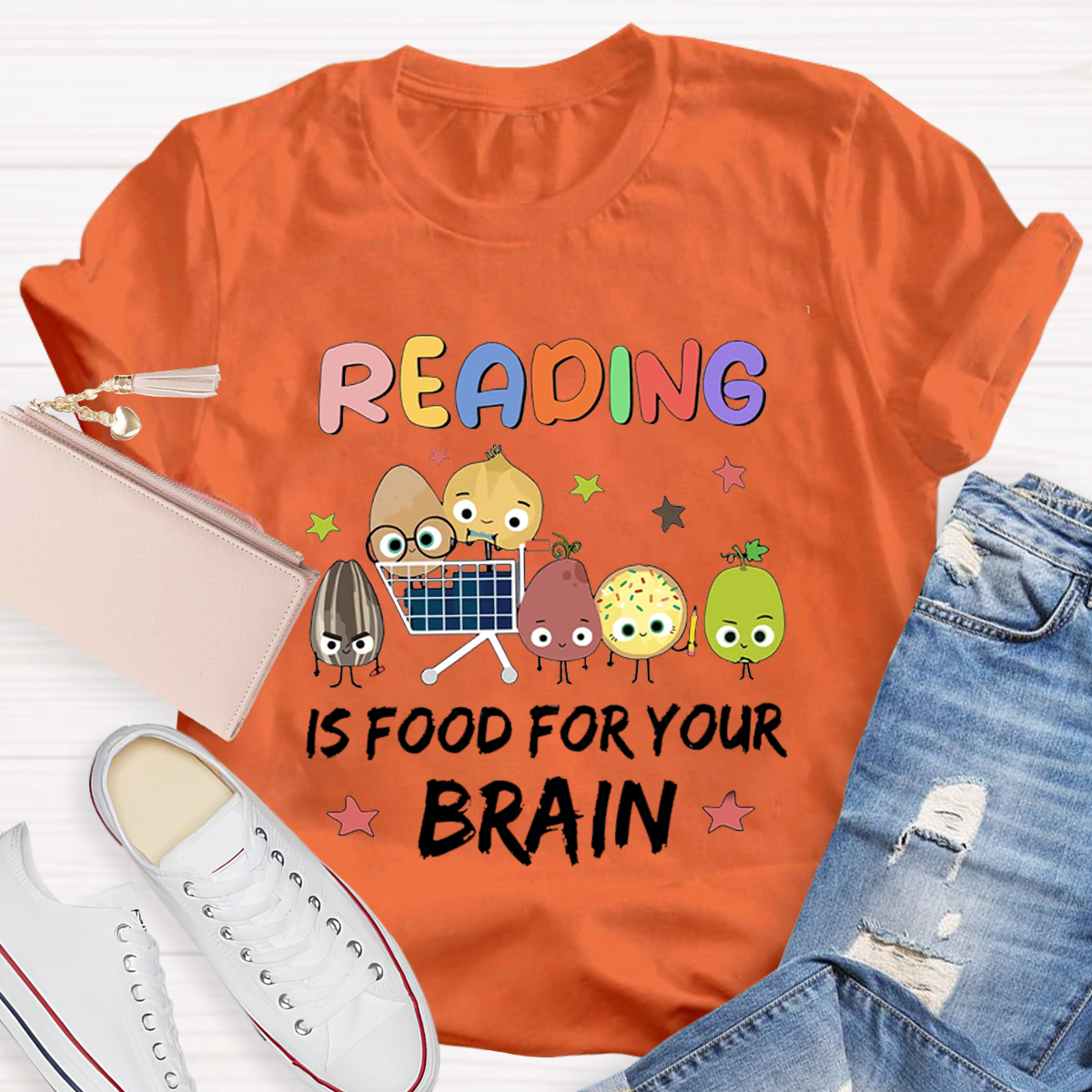 Reading Is Food For Your Brain Teacher T-Shirt