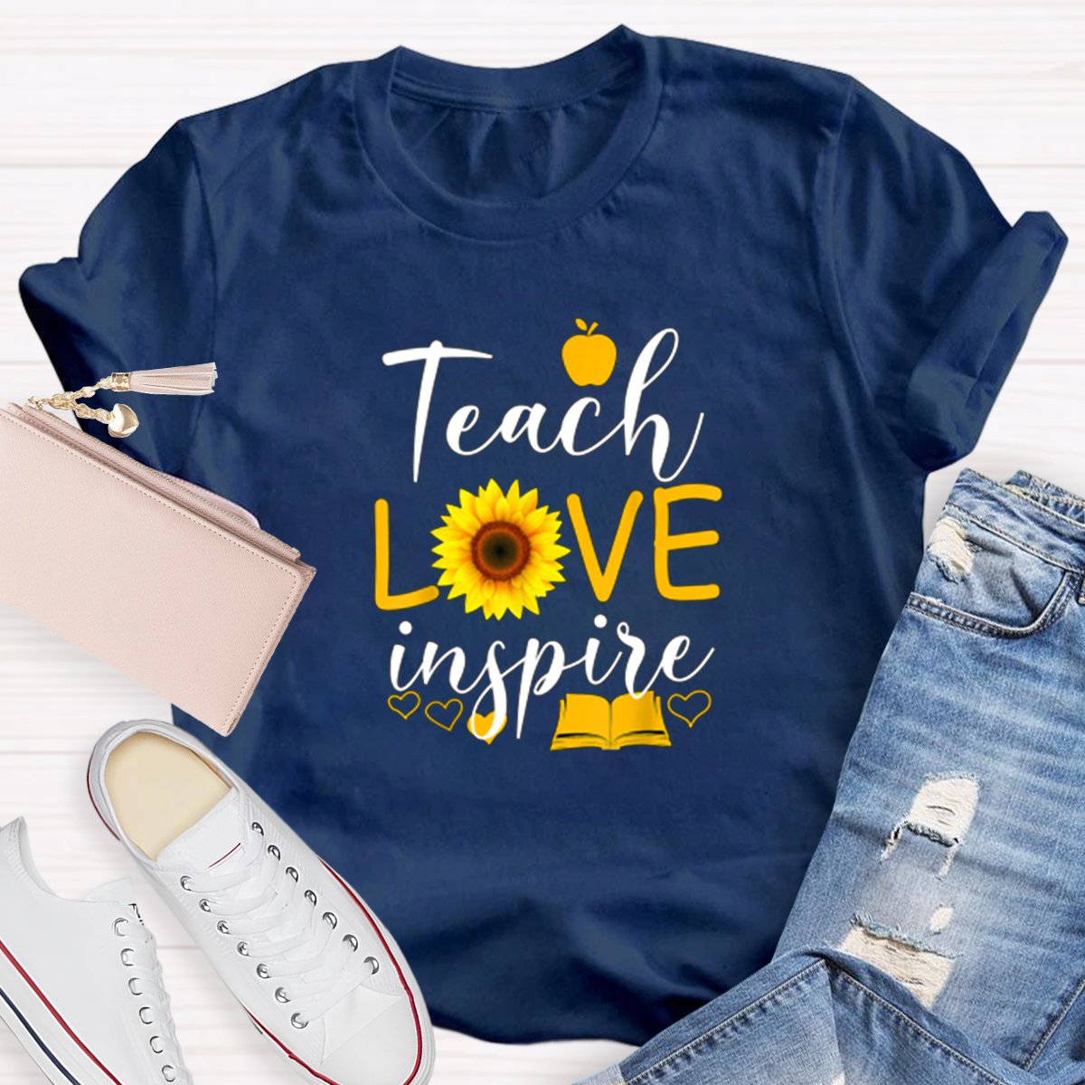 Teach Love Inspire Graphic Teacher's Shirt