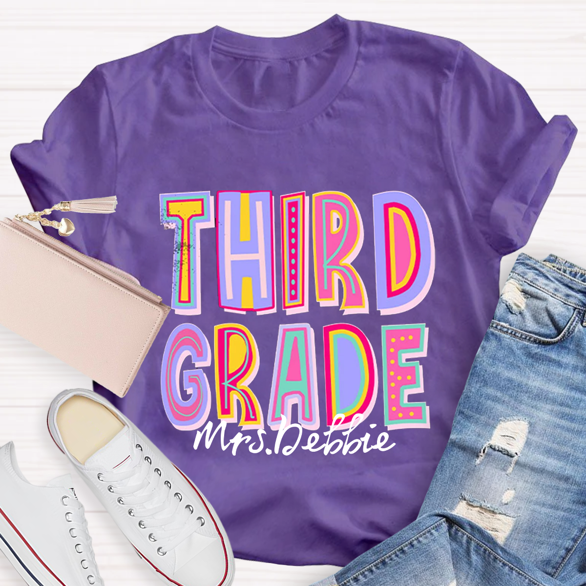 Personalized Your Grade And Name Teacher T-Shirt