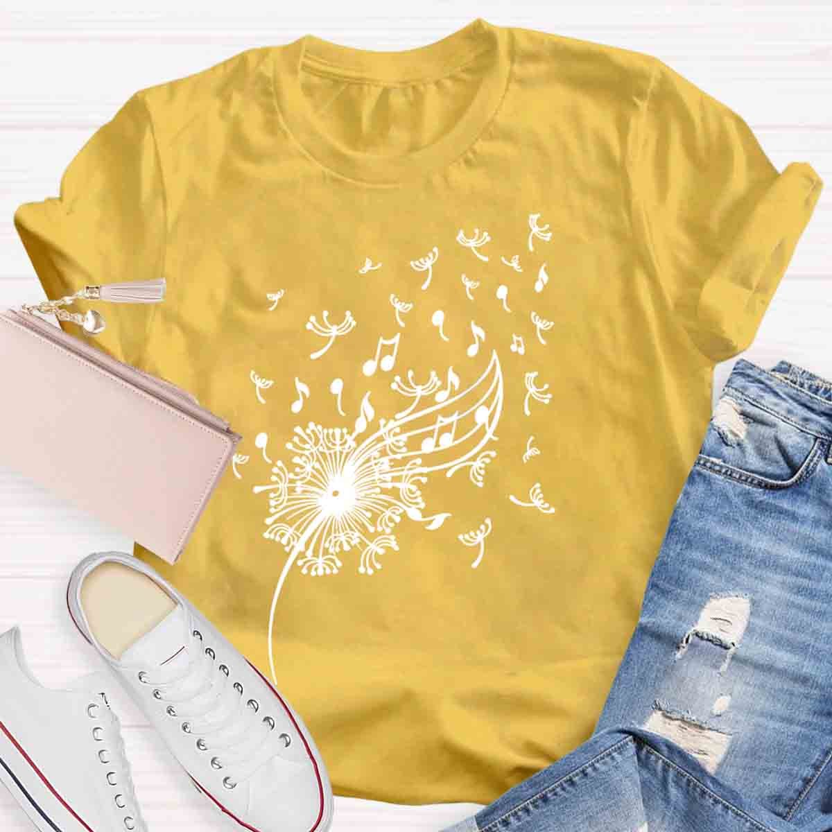 Dandelion Music Notes T-Shirt