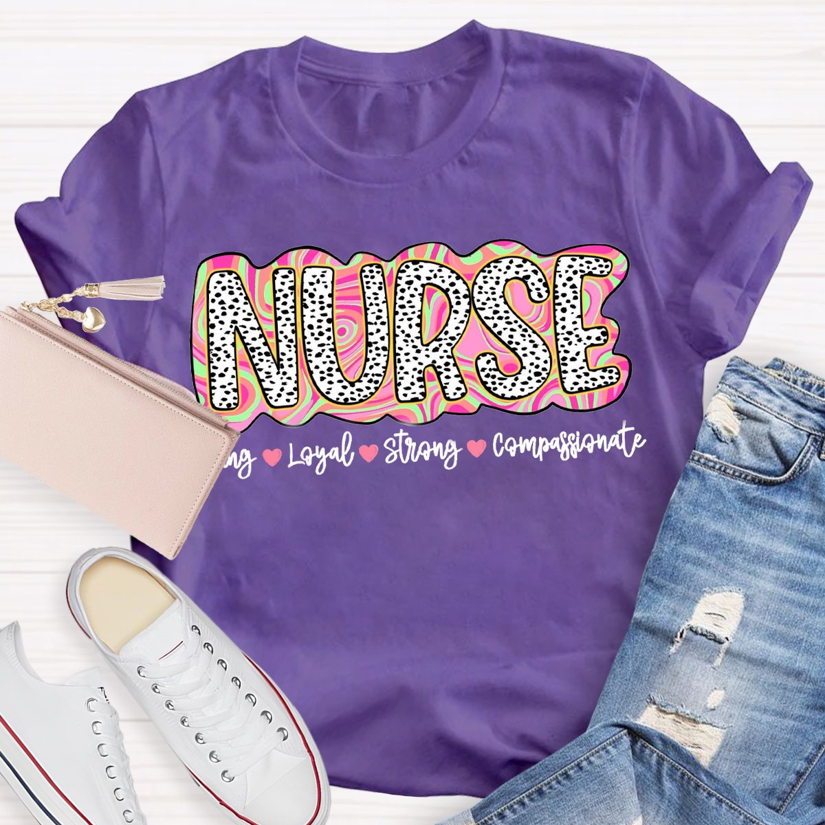 School Nurse Caring Loyal Strong Compassionate T-Shirt