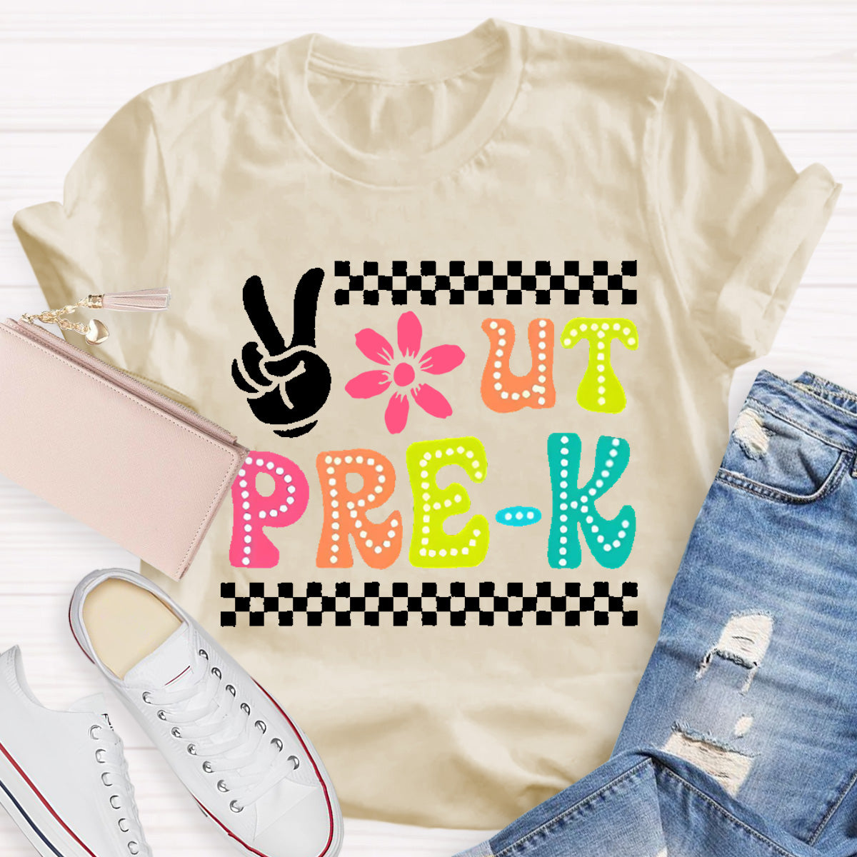 Personalized Grade Out Pre-k Smile Teacher T-Shirt