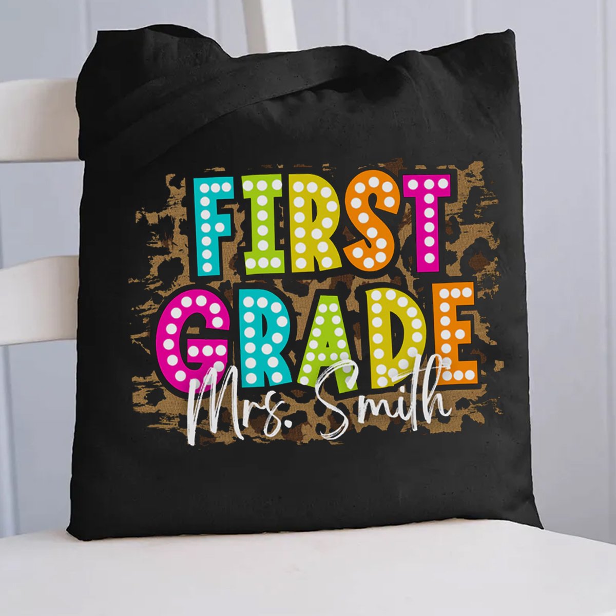 Personalized Grade And Name Shopping Tote Bag