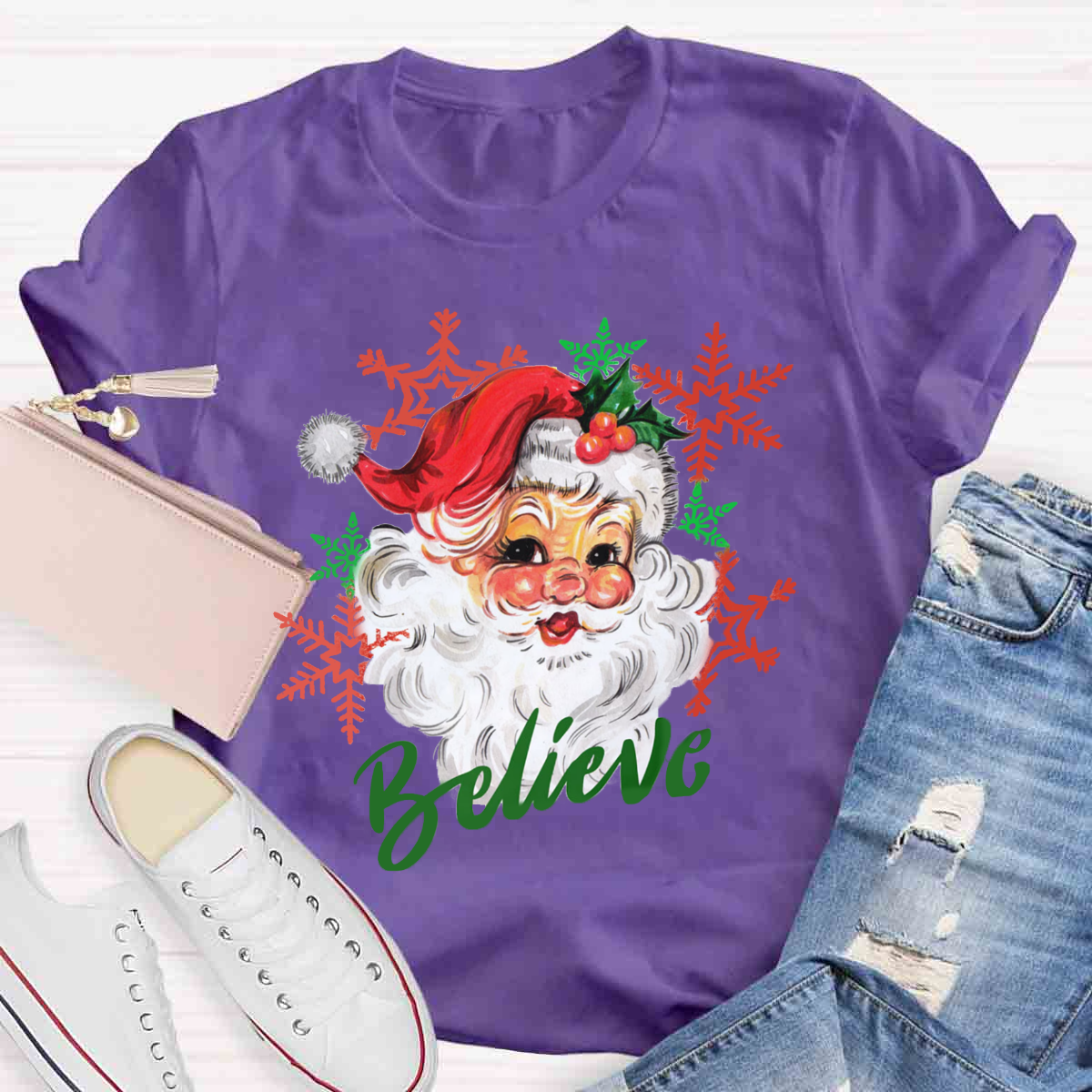 Christmas Santa Believe T-Shirt