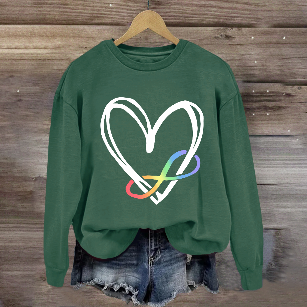 Infinity Heart Autism Awareness Love Needs No Words Sweatshirt