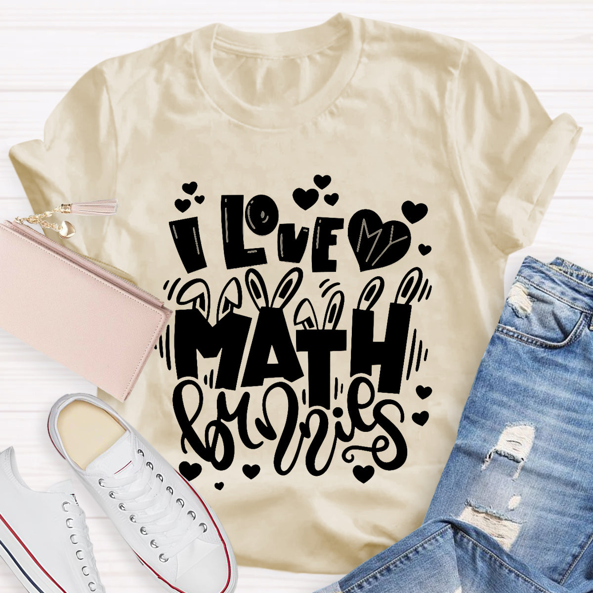 I Love My Math Bunnies Funny Math Teacher T-Shirt