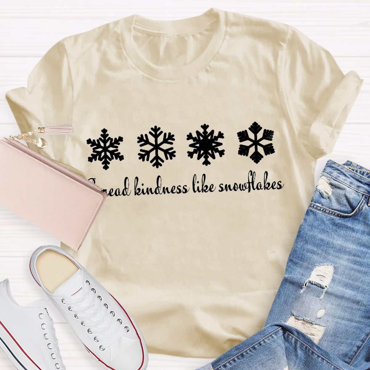 Spread Kindness Like Snowflakes Christmas Teacher T-Shirt