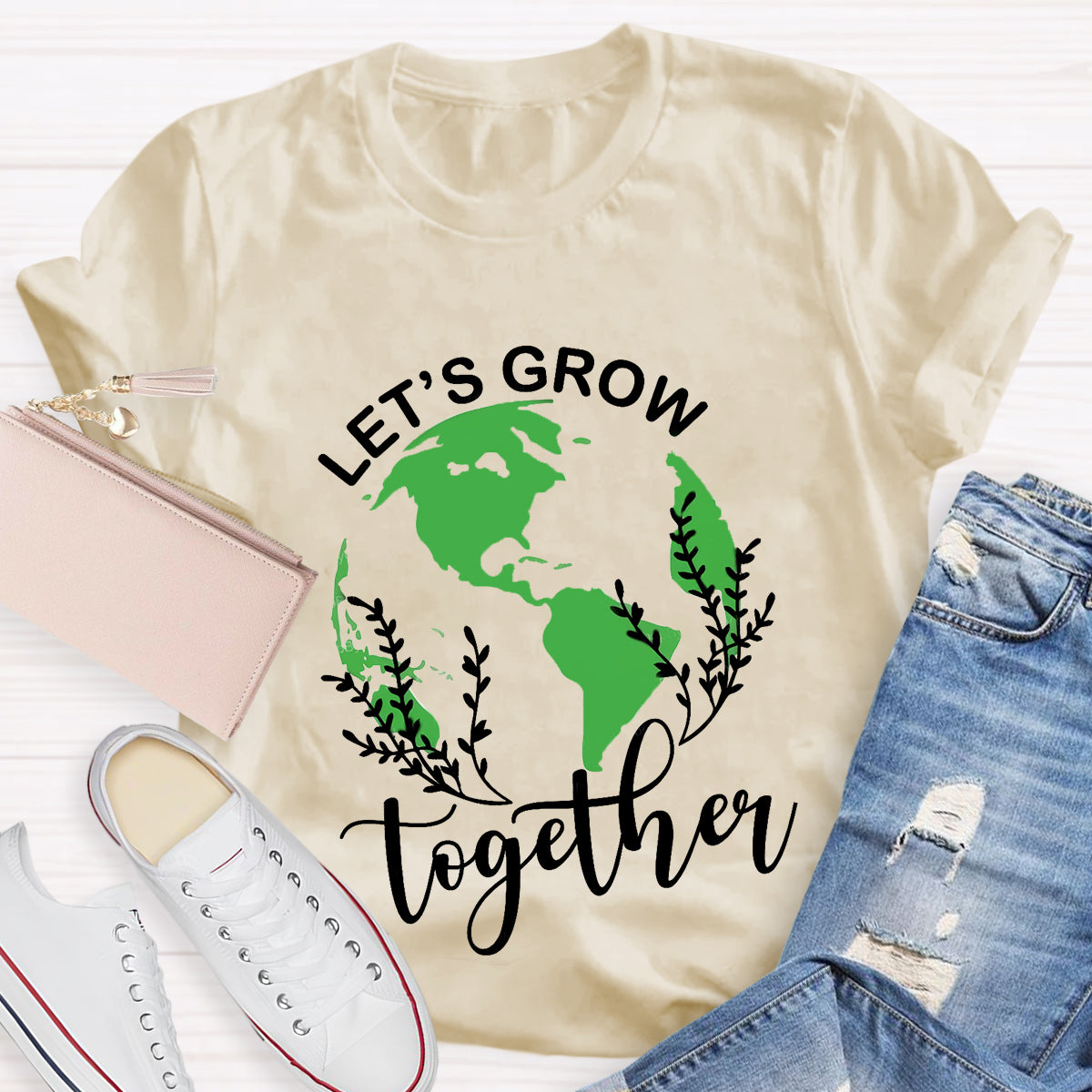 Let's Grow Together Green Earth T-Shirt