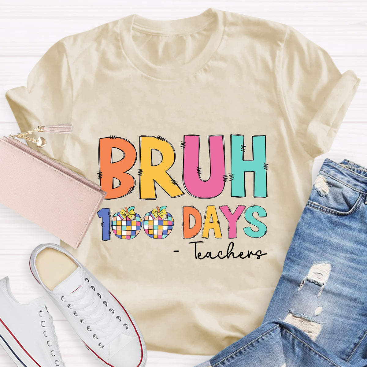 Personalized Text Bruh 100 Days T-shirt