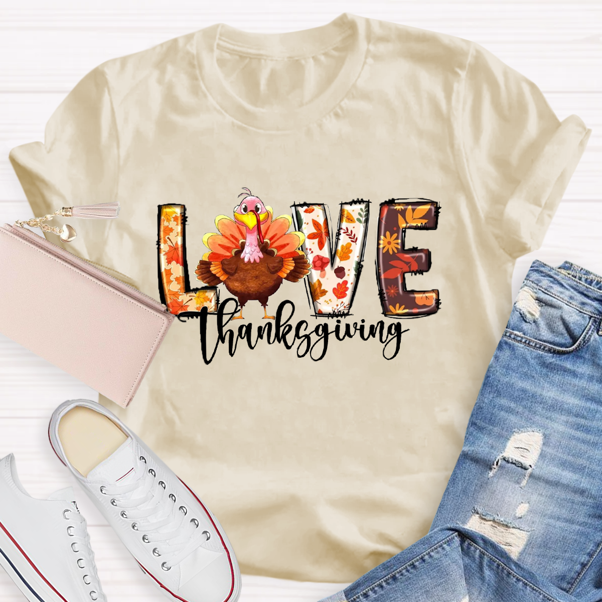 Fall Thanksgiving Turkey T-Shirt