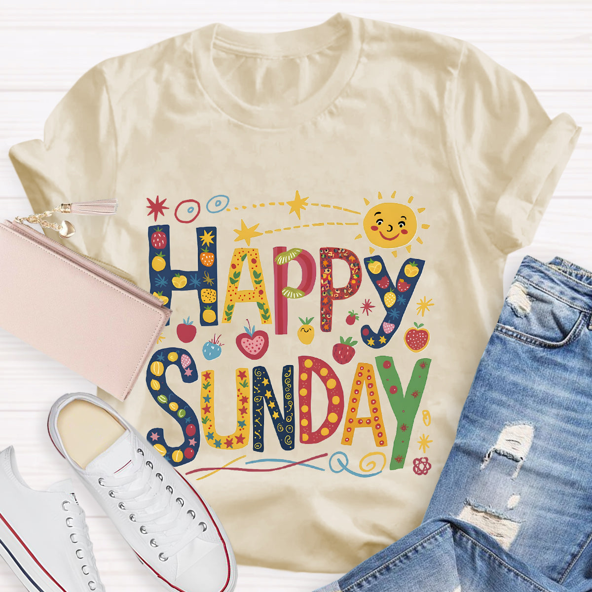 Happy Sunday Floral T-Shirt