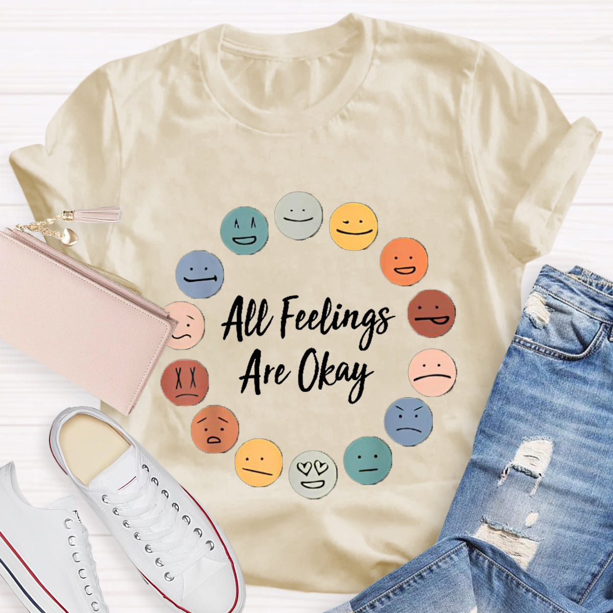 All Feelings Are Okay Smiley Face T-Shirt