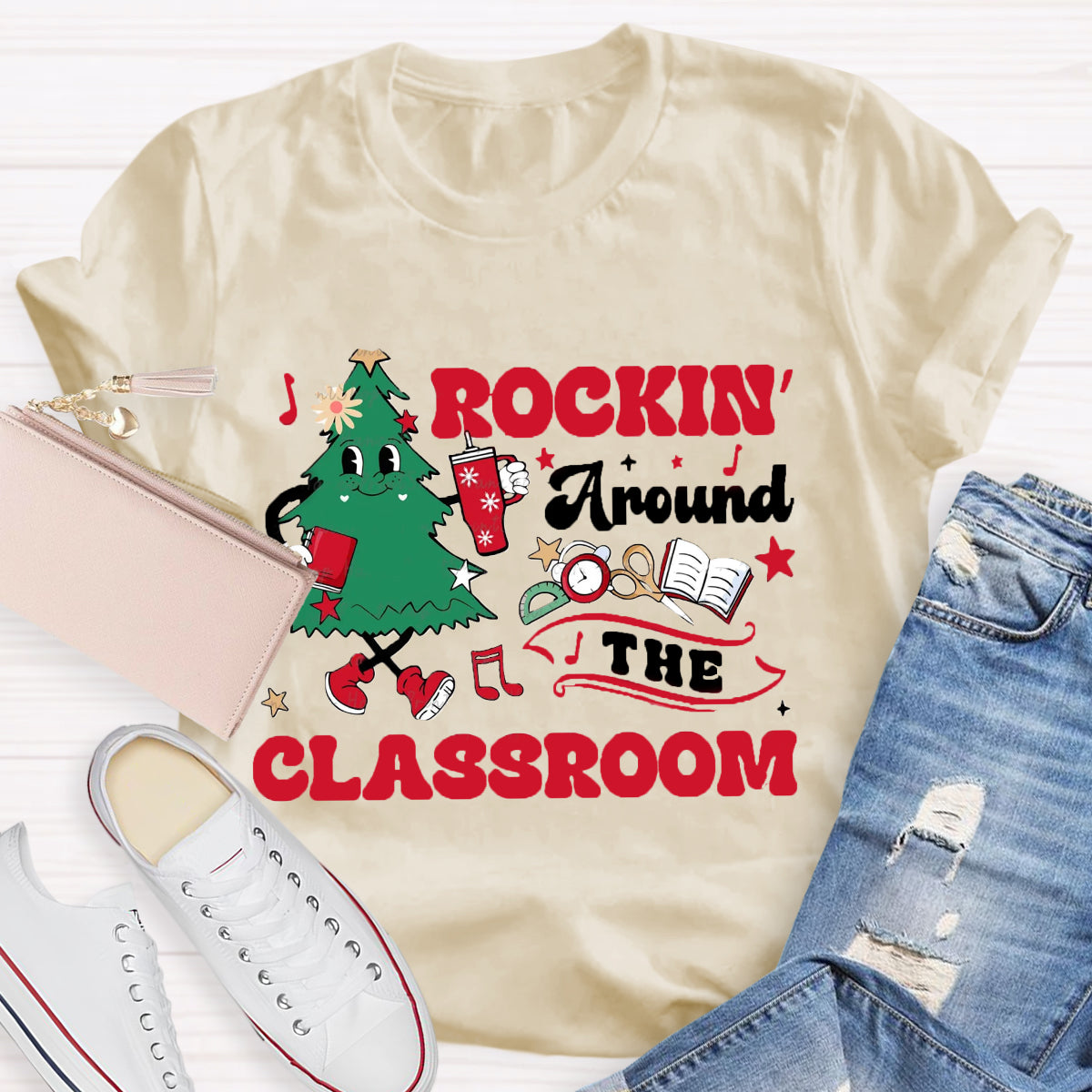 Rockin' Around The Classroom Christmas Tree T-Shirt