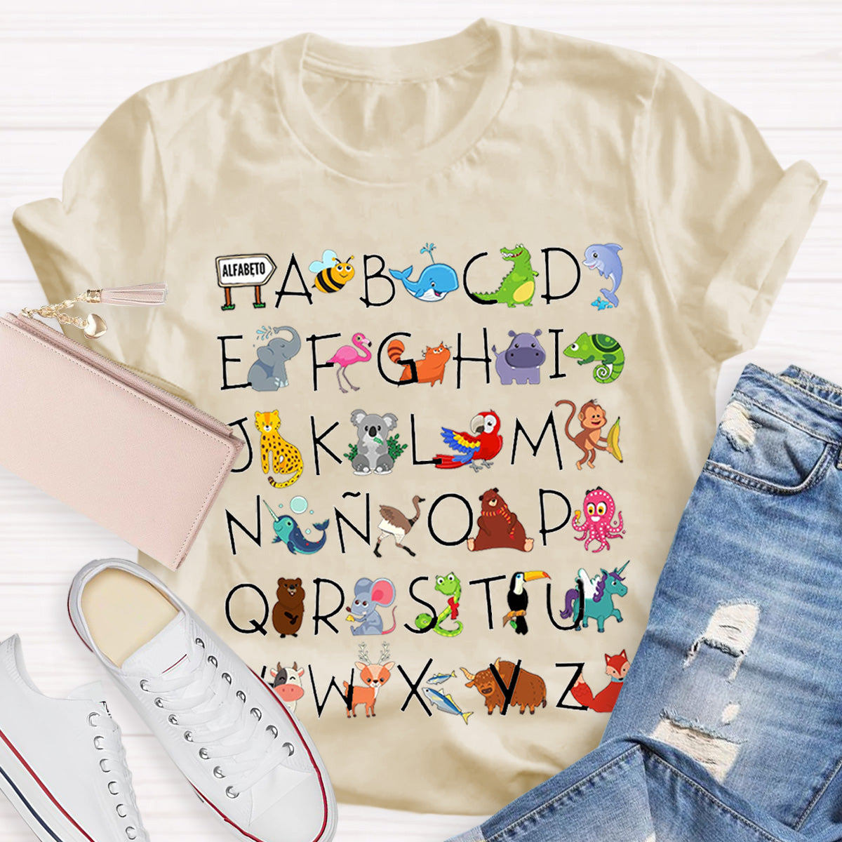 Spanish Alpphabet For Language Teacher Maestra And Spanish Class Teacher T-Shirt