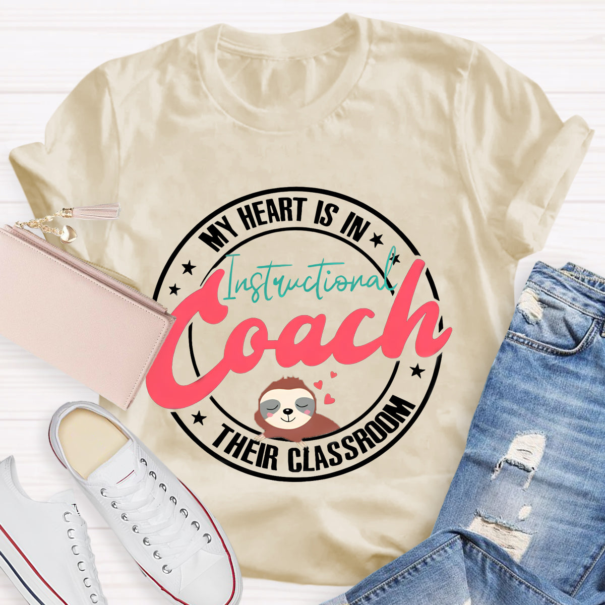 My Heart Is In Their Classroom Instructional Coach Teacher T-Shirt