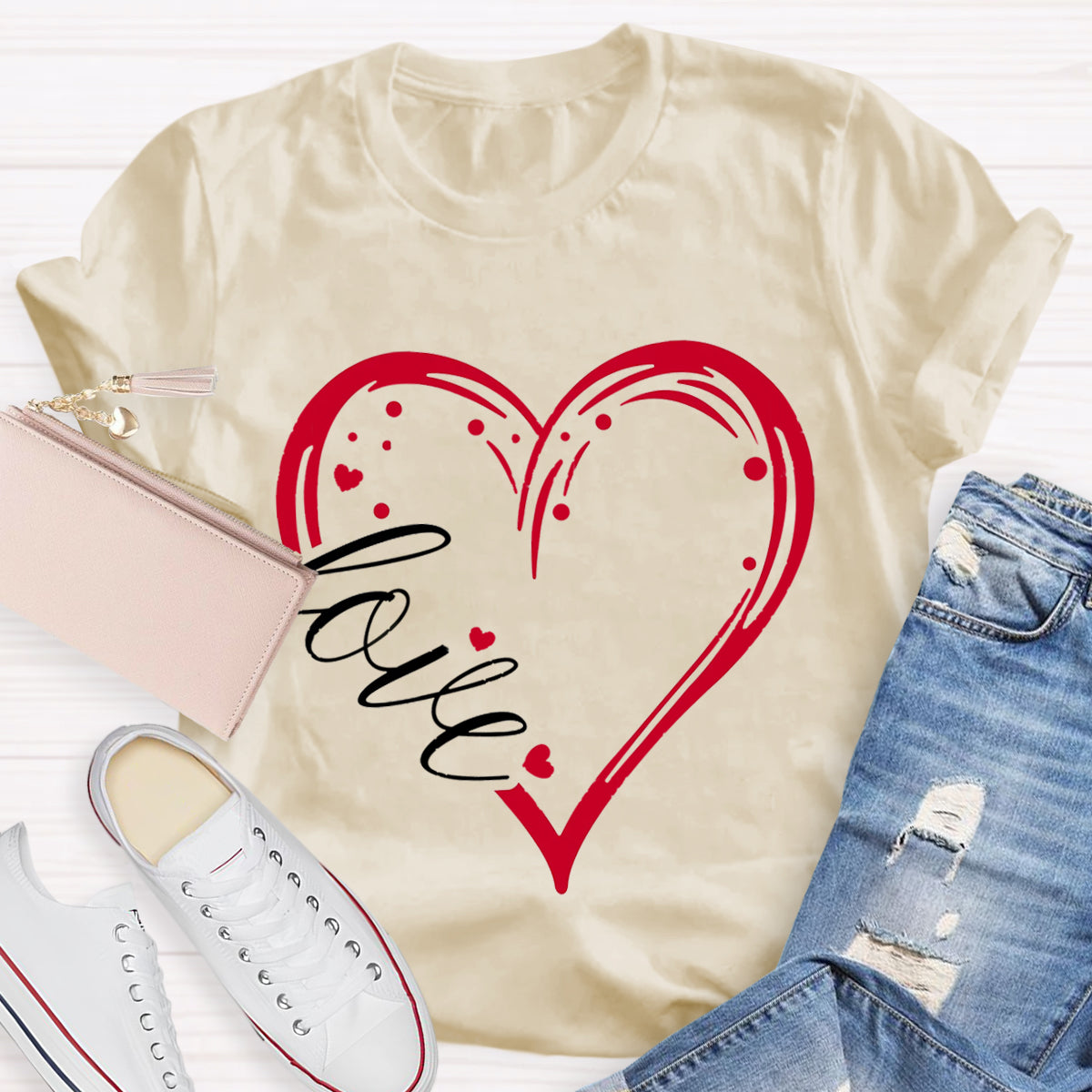 Valentines Day Heart Teacher T-Shirt