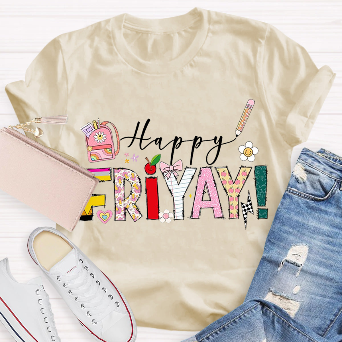 Cute Happy Friyay Teacher T-Shirt