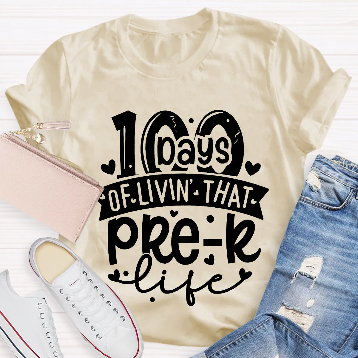 Personalized Grade 100 Days Of Livin' That Pre-K Life T-Shirt