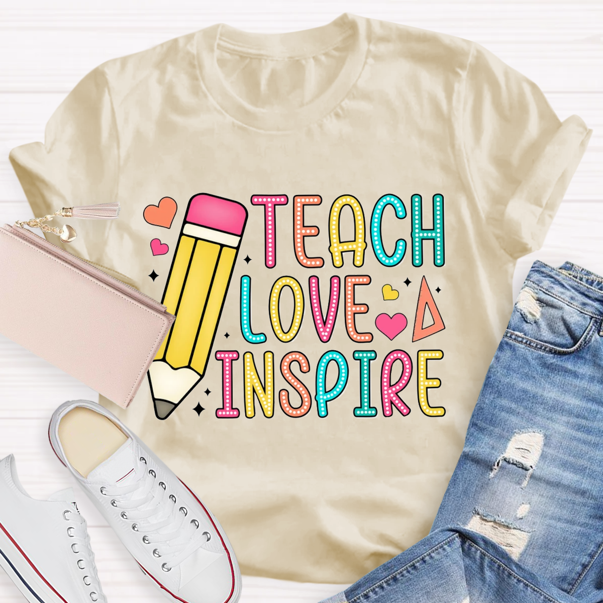 Teach Love Inspire Pencile T-Shirt