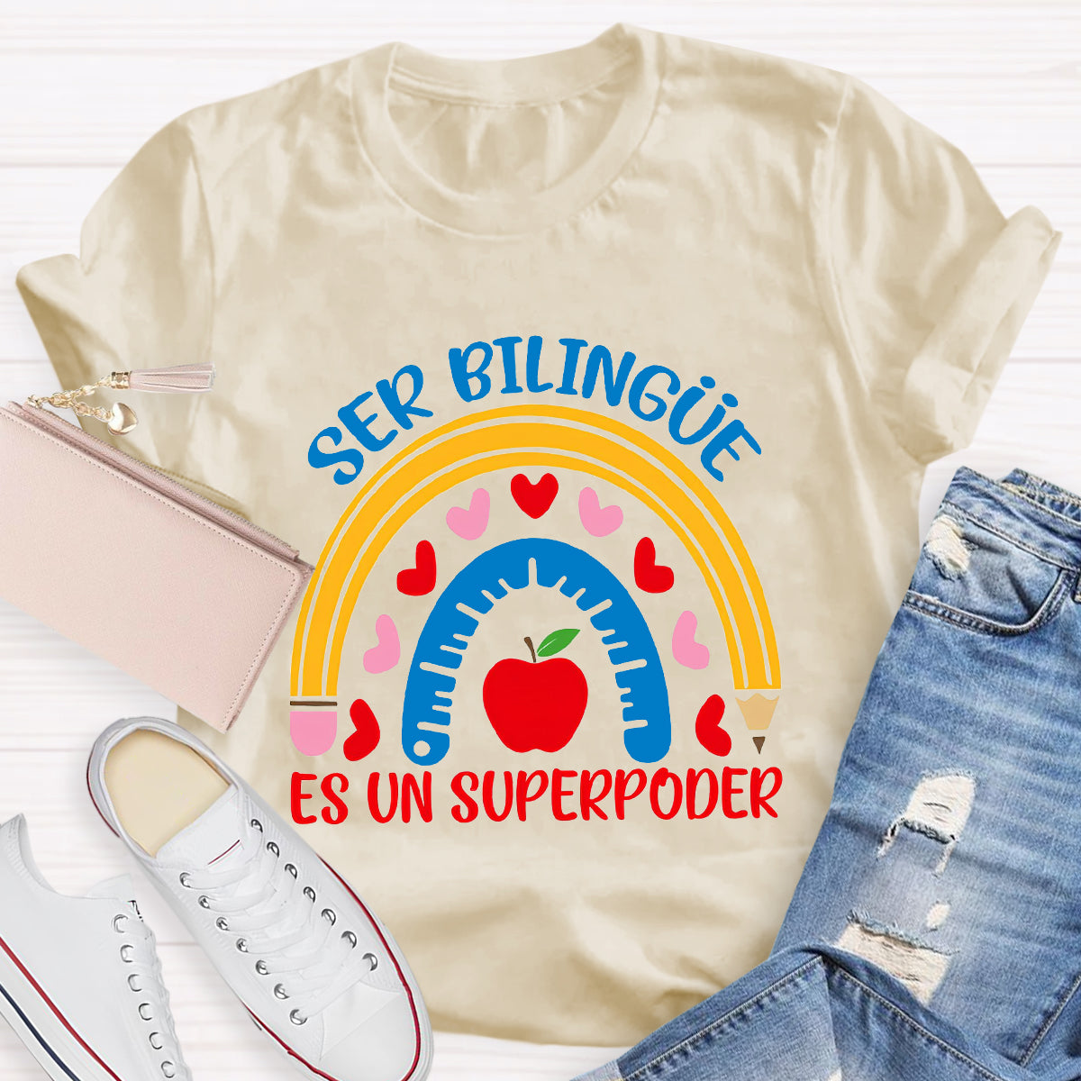 Ser Bilingue Es Un Super Poder Spanish Teacher T-Shirt