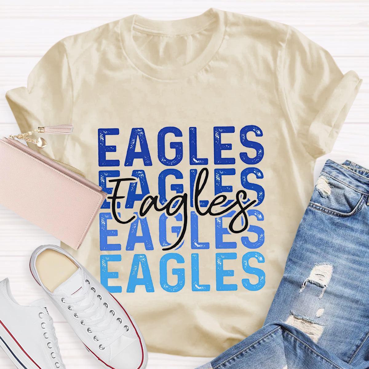 Personalized School Mascot Eagles Teacher T-Shirt