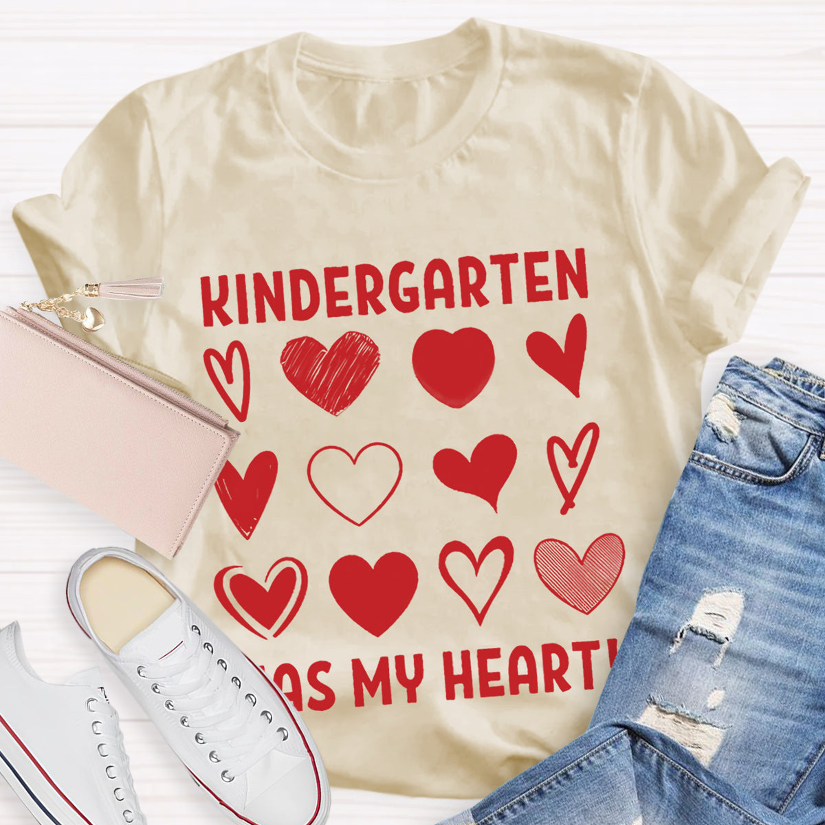 Personalized Grade Has My Heart Teacher T-Shirt