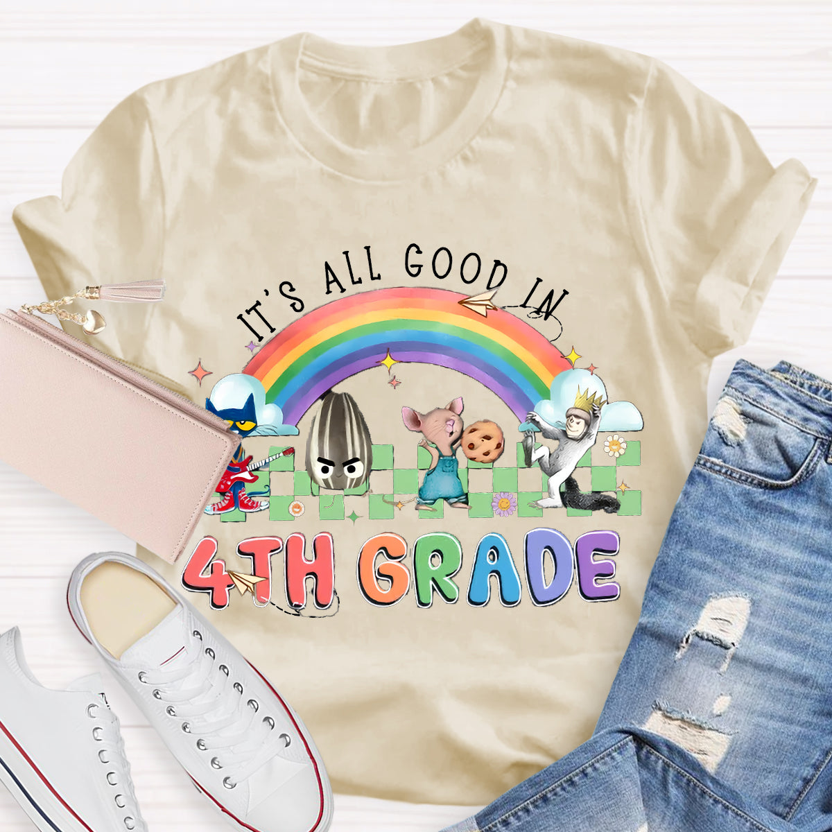 Personalized Grade It's All Good In 4th Teacher T-Shirt