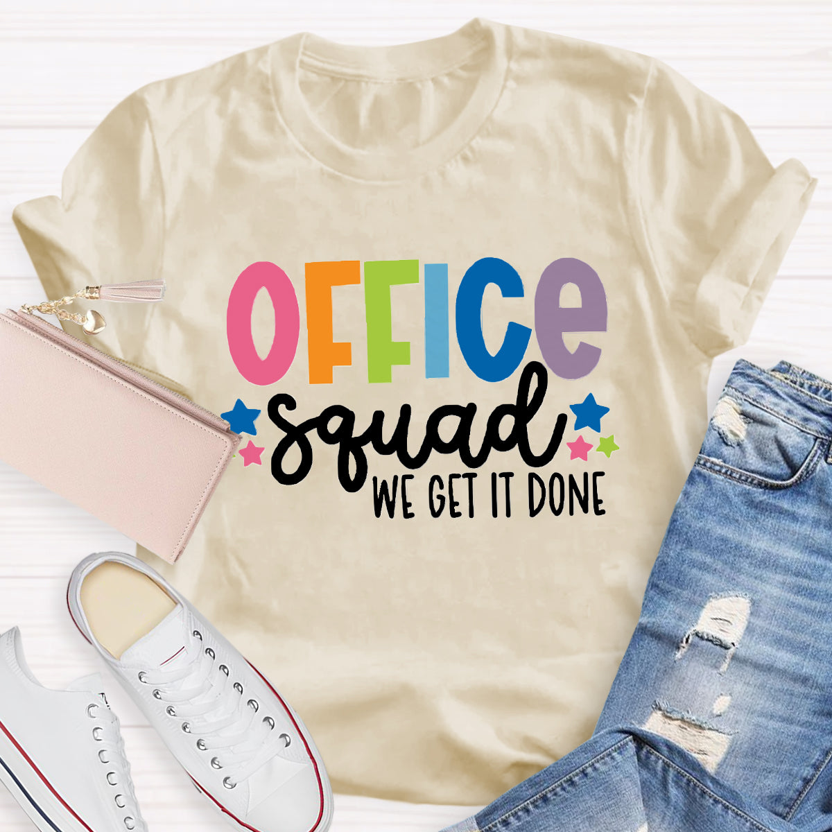 Office Squad We Get It Done Teacher T-Shirt