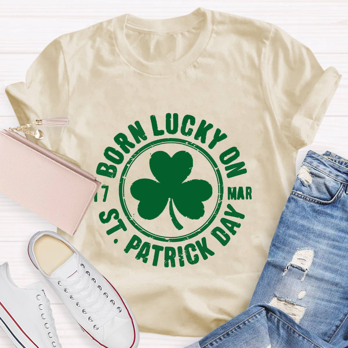 Born Lucky On 3.17 St. Patrick Day T-Shirt