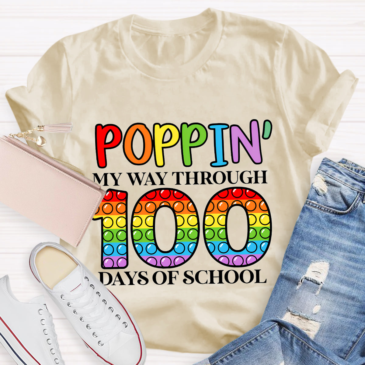 Poppin' My Way Through 100 Days Of School T-Shirt