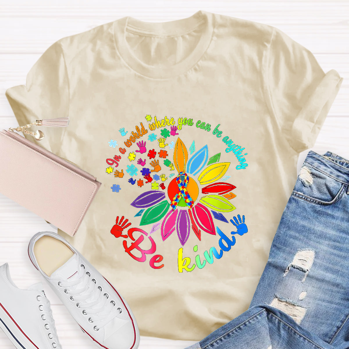 Be Kind Infinite symbol Sunflower Teacher T-Shirt