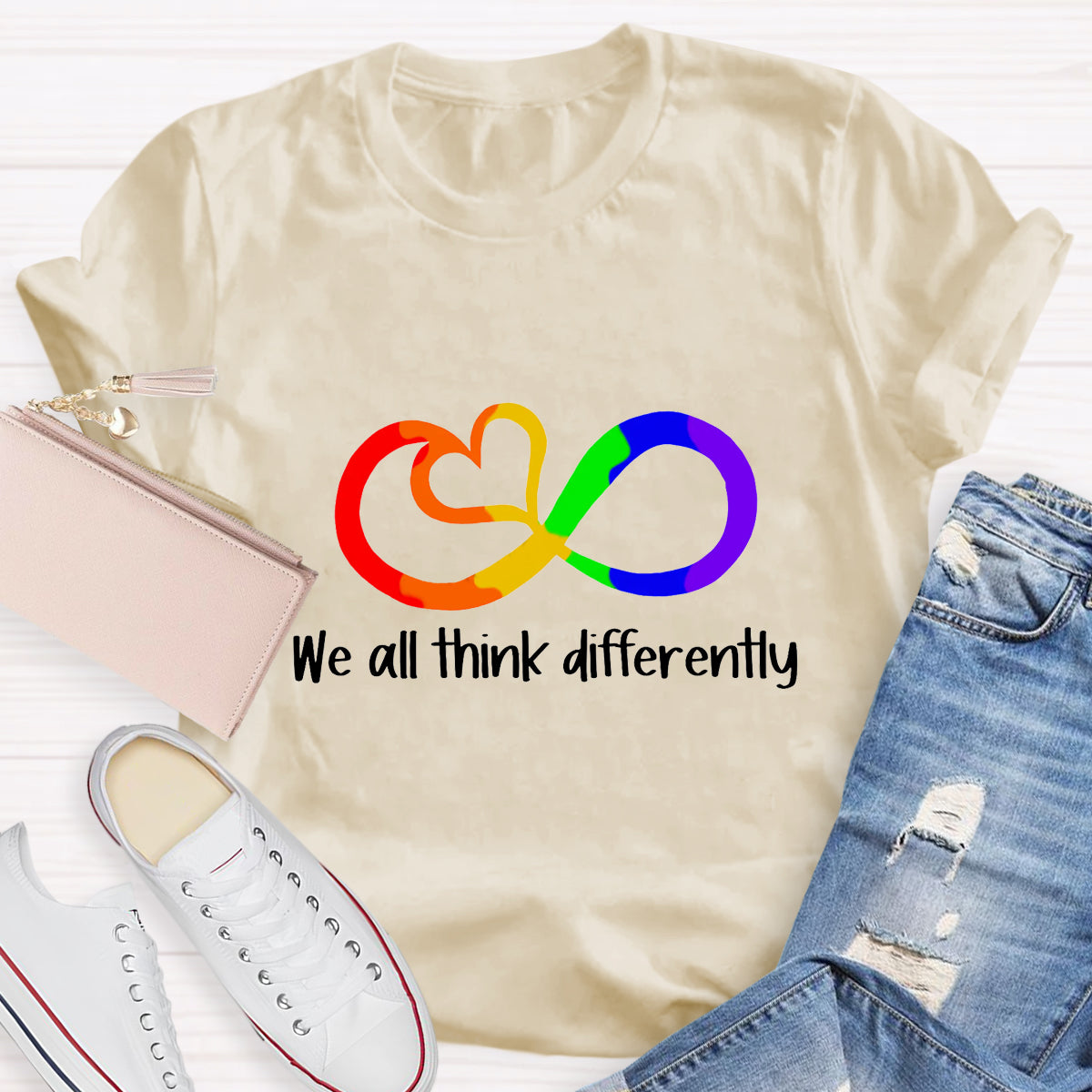 We All Think Differently Teacher T-Shirt