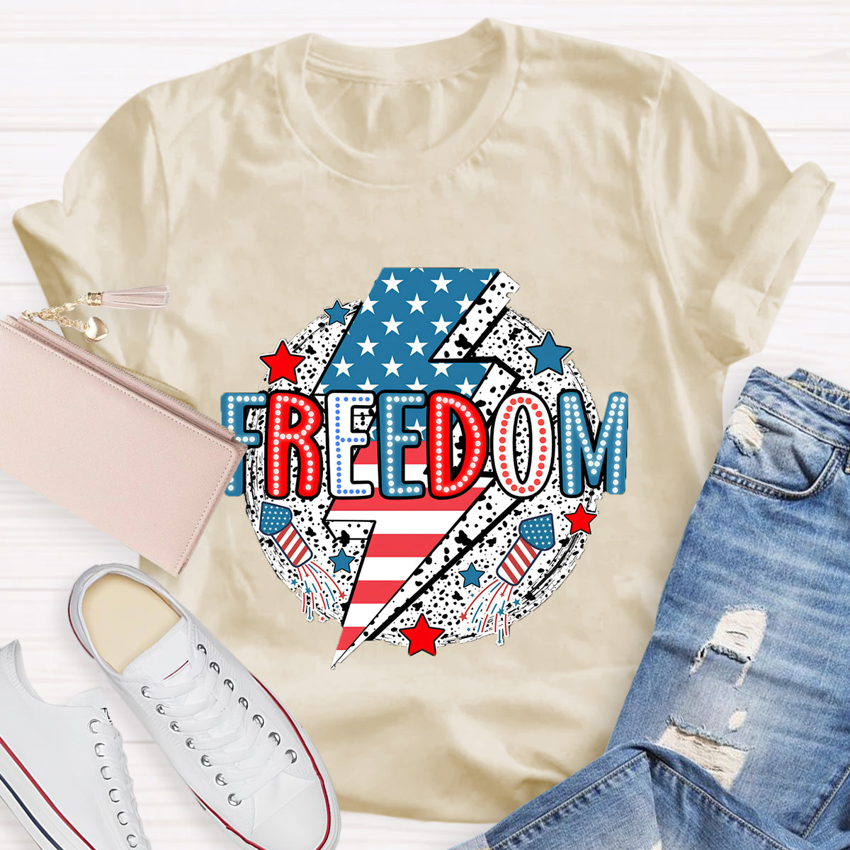 Feel The Freedom In 7.4 Teacher T-Shirt