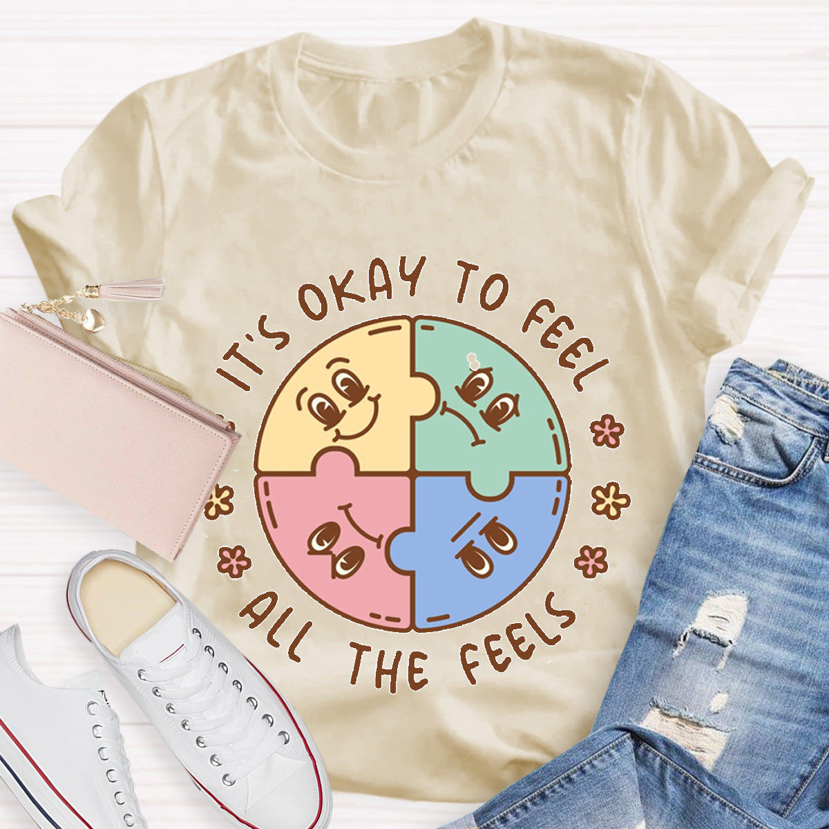 It's Okay To Feel All The Feels ABA Therapist Teacher T-Shirt