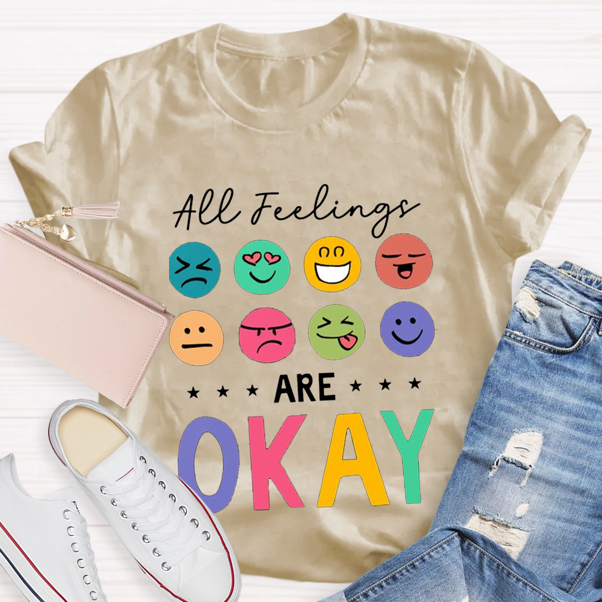 All Feelings Are Ok Teacher T-Shirt