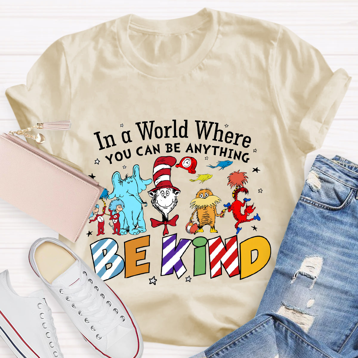 In A World Where You Can Be Anything Be Kind Book Lover T-Shirt