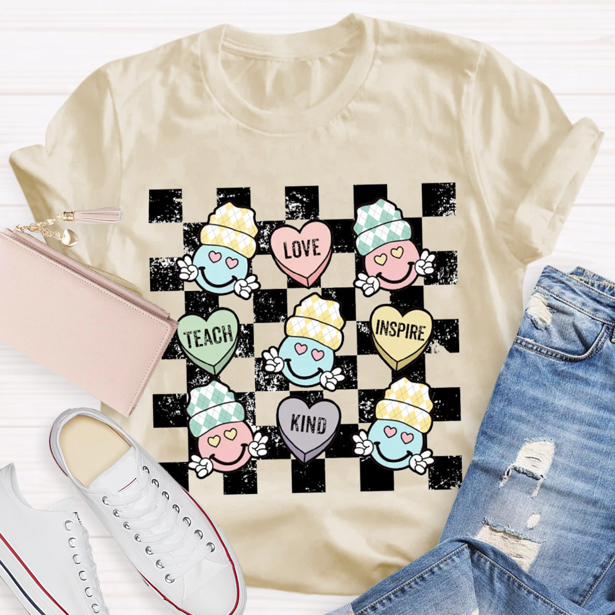 Teacher Conversation Hearts Valentines Day T-Shirt