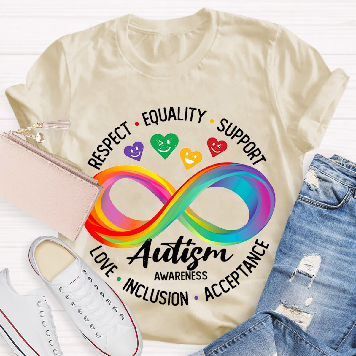 Autism Awareness Colorful Teacher T-Shirt