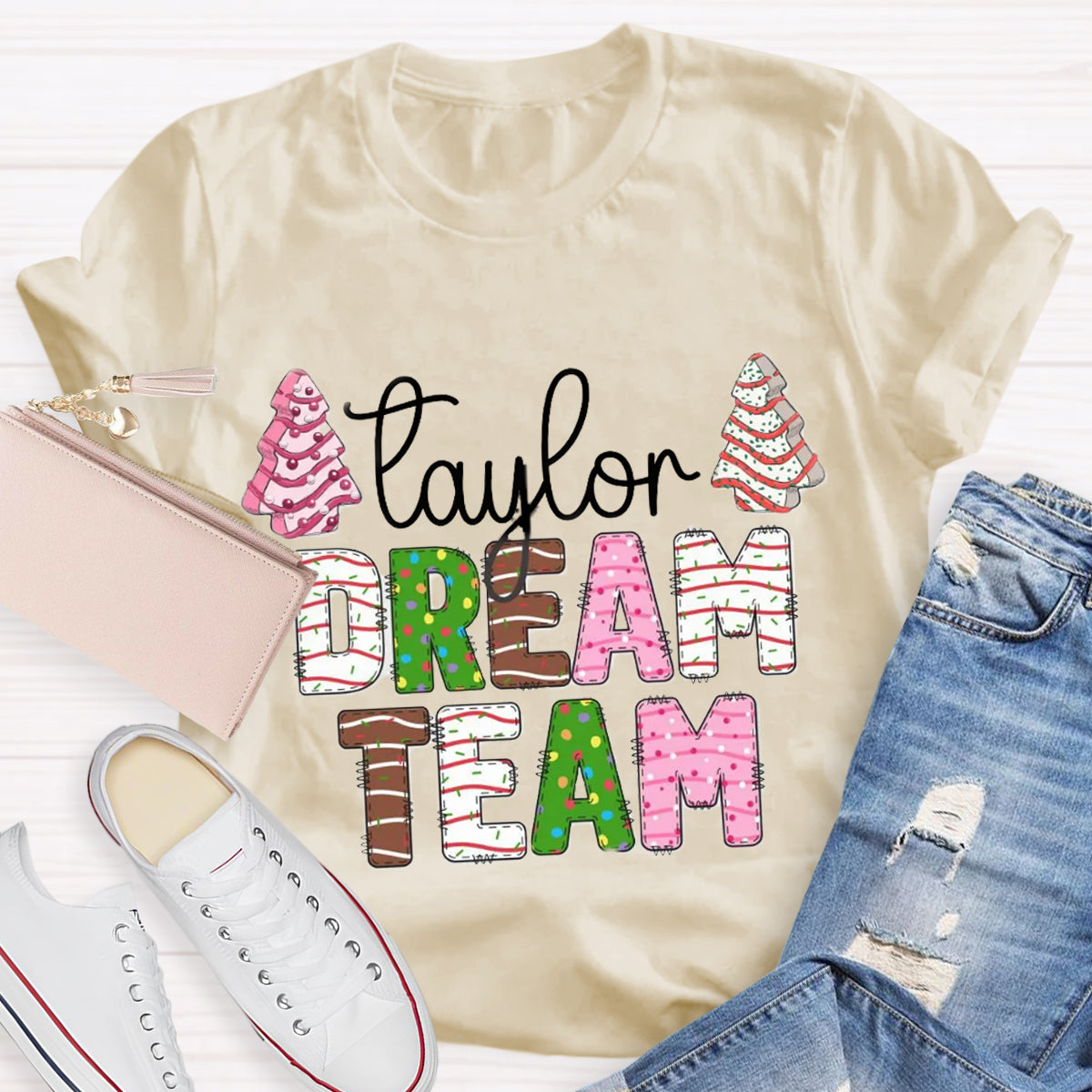 Personalized Name Christmas Dream Team T-Shirt