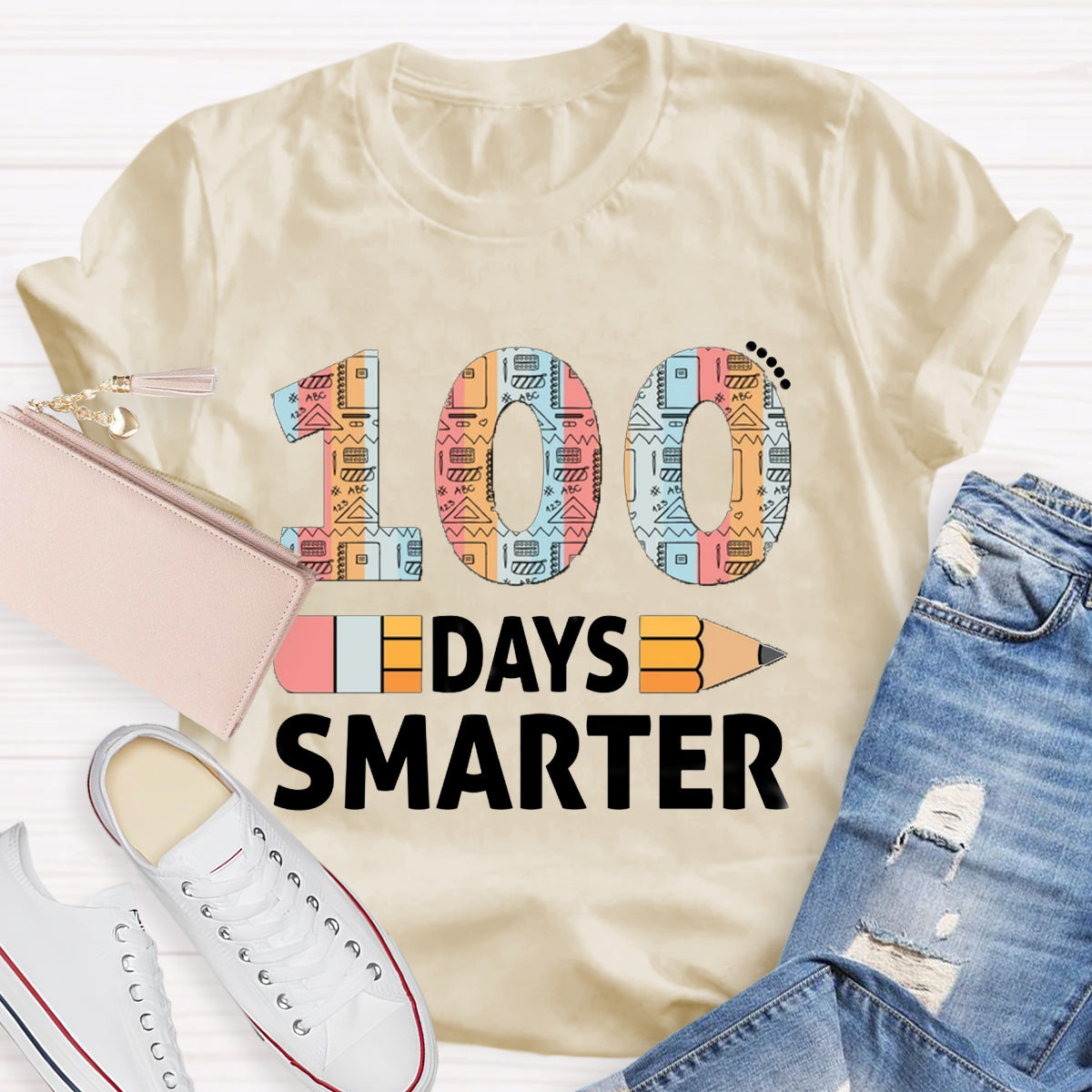 100 Days Smarter Pencil Teacher T-Shirt