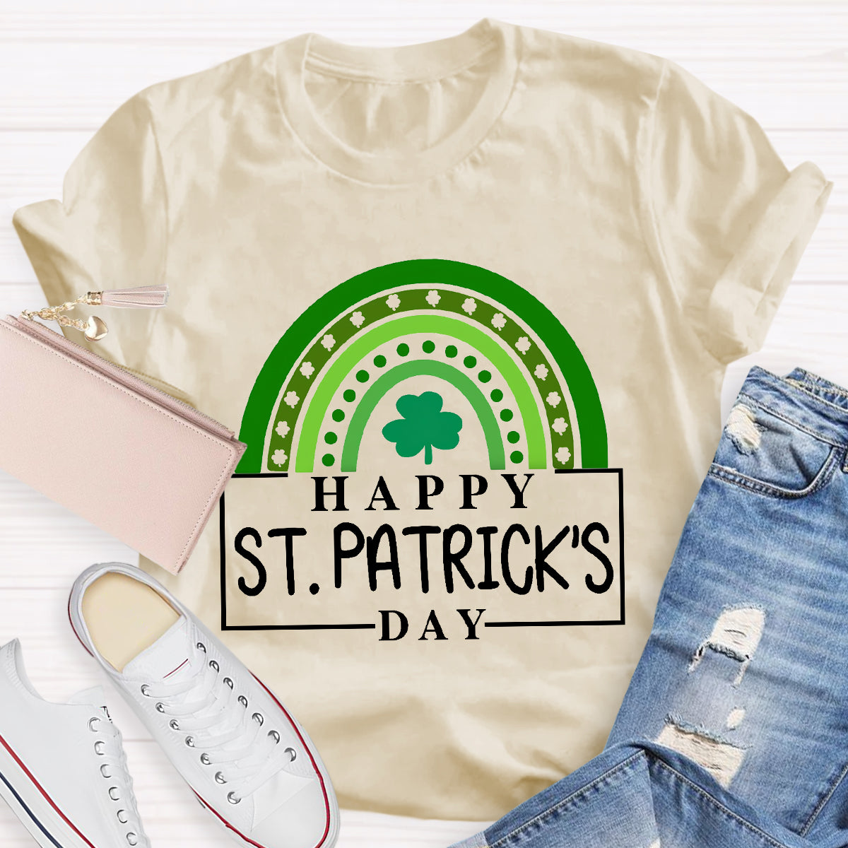 Happy St. Patrick's Day Green Rainbow T-Shirt